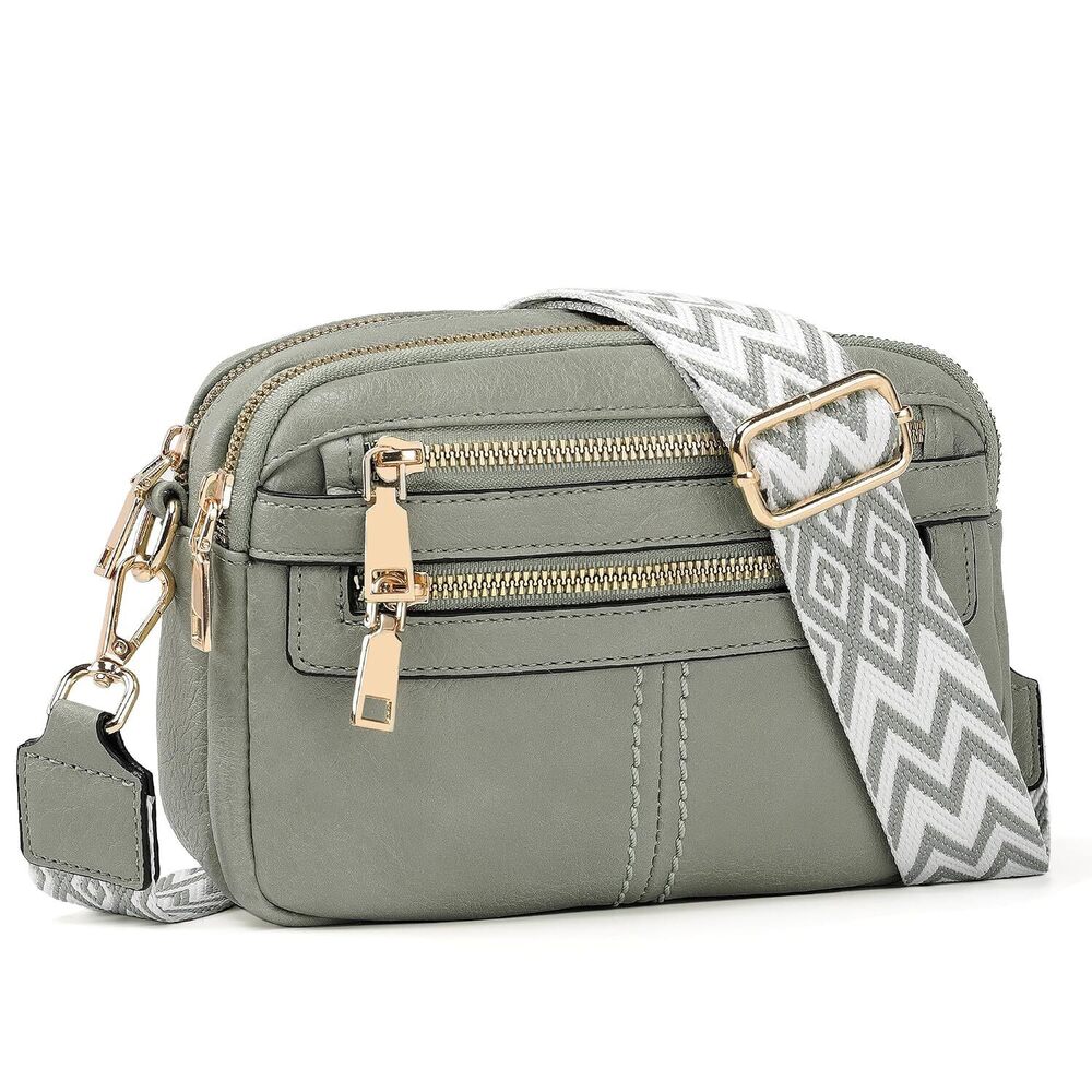 Crossbody Bags for Women, 6-Pockets Cross Body Purse, Vegan Leather